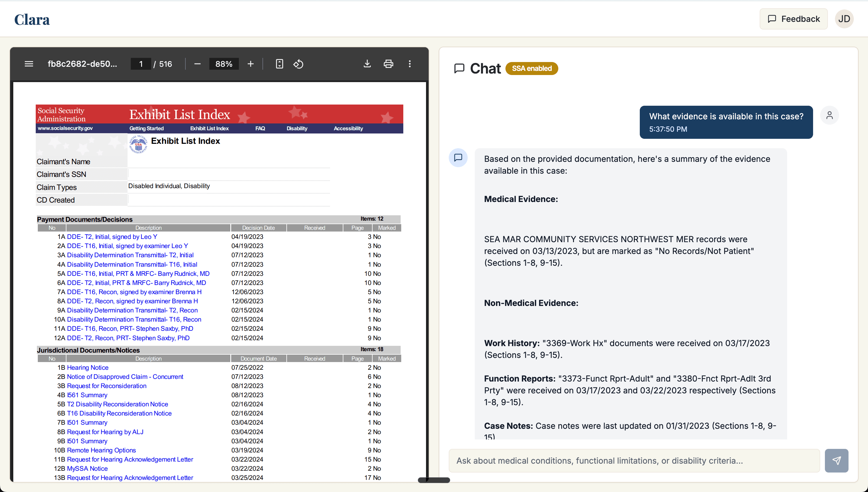 Clara Dashboard